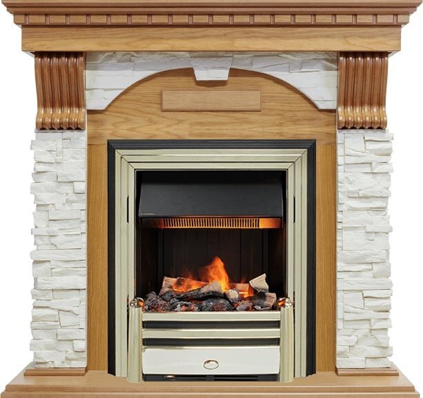 Каминокомплект Dimplex Dublin - Дуб / Сланец белый с очагом Cavendish фото 1 — Умный климат - Красноярск