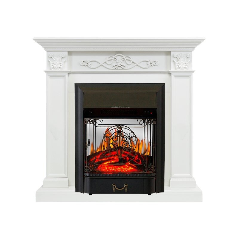 Каминокомплект Royal Flame Verona - Белый дуб с очагом Majestic FX M Black фото 1 — Умный климат - Красноярск