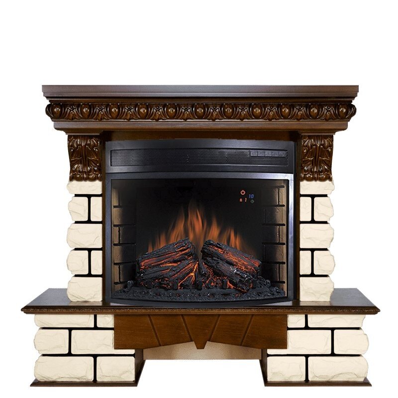 Каминокомплект Royal Flame Pierre Luxe LORD - Темный дуб / Белый с очагом Dioramic 28 LED FX фото 1 — Умный климат - Красноярск