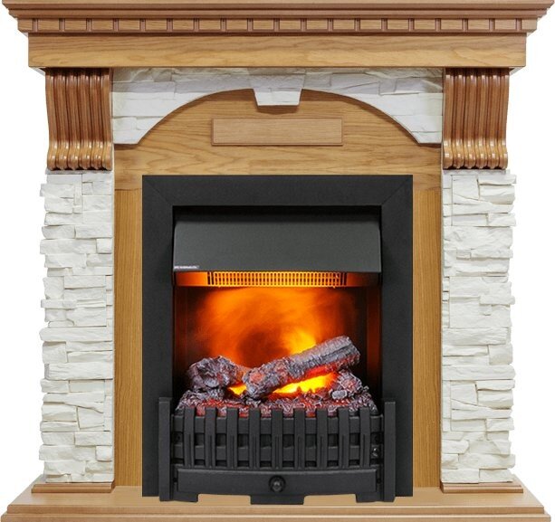 Каминокомплект Dimplex Dublin - Дуб / Сланец белый с очагом Danville Black FB2 фото 1 — Умный климат - Красноярск