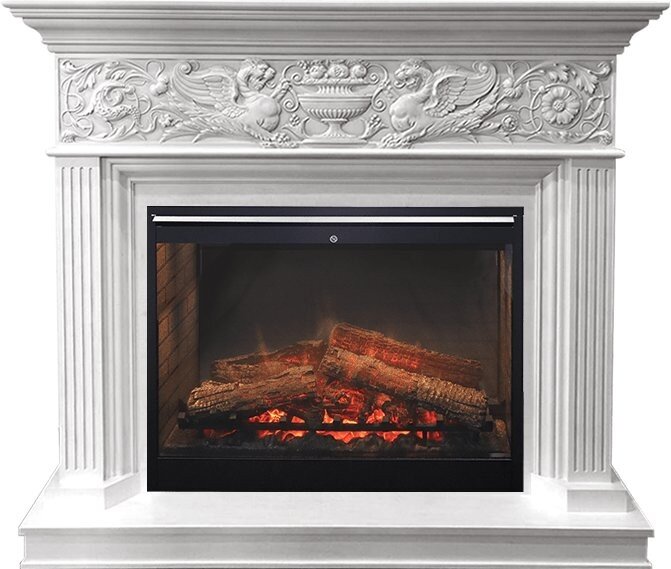 Каминокомплект Dimplex Palace - Белый с серебром с очагом Symphony 30'' DF3020-INT фото 1 — Умный климат - Красноярск