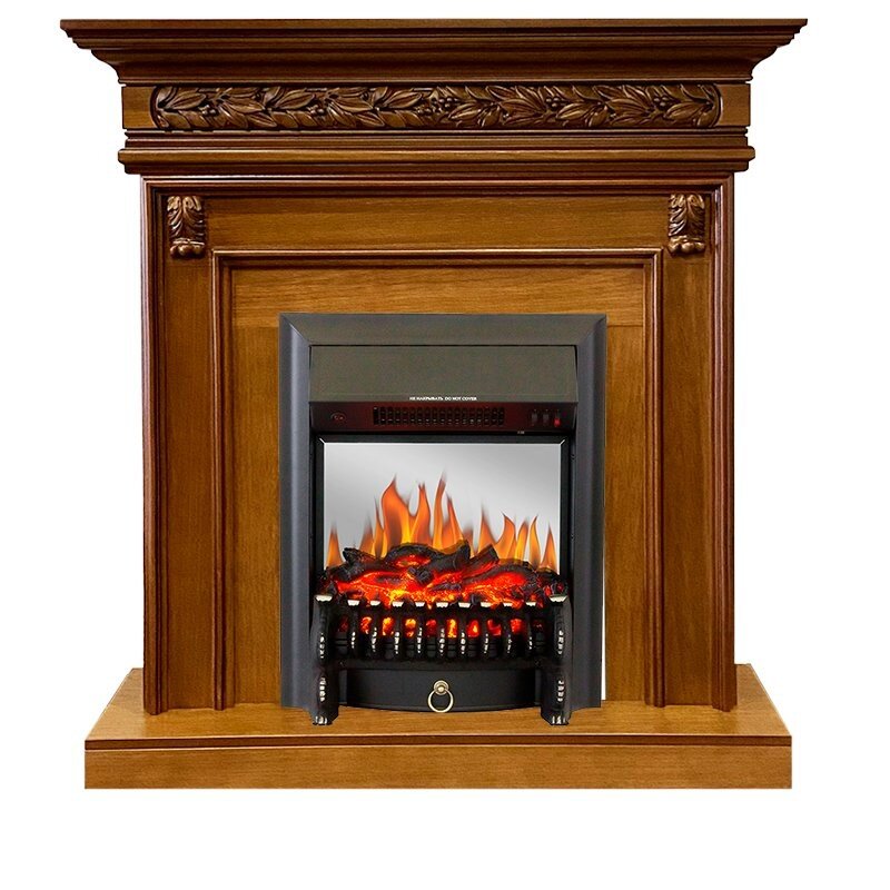 Каминокомплект Royal Flame Valletta - Орех с очагом Fobos FX M Black фото 1 — Умный климат - Красноярск
