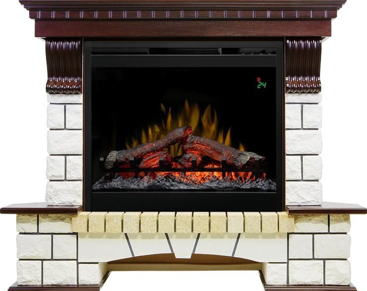 Каминокомплект Dimplex Pierre Luxe угловой - Темный дуб / Белый с очагом Symphony 26'' DF2624-L фото 1 — Умный климат - Красноярск