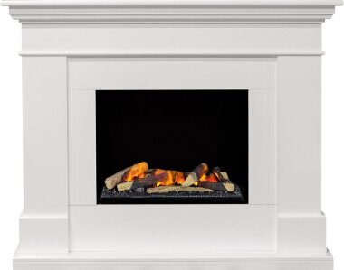 Каминокомплект Dimplex California - Белый (Глубина 380) с очагом Cassette 600 LNH-INT (с дровами) &mdash; Умный климат - Красноярск
