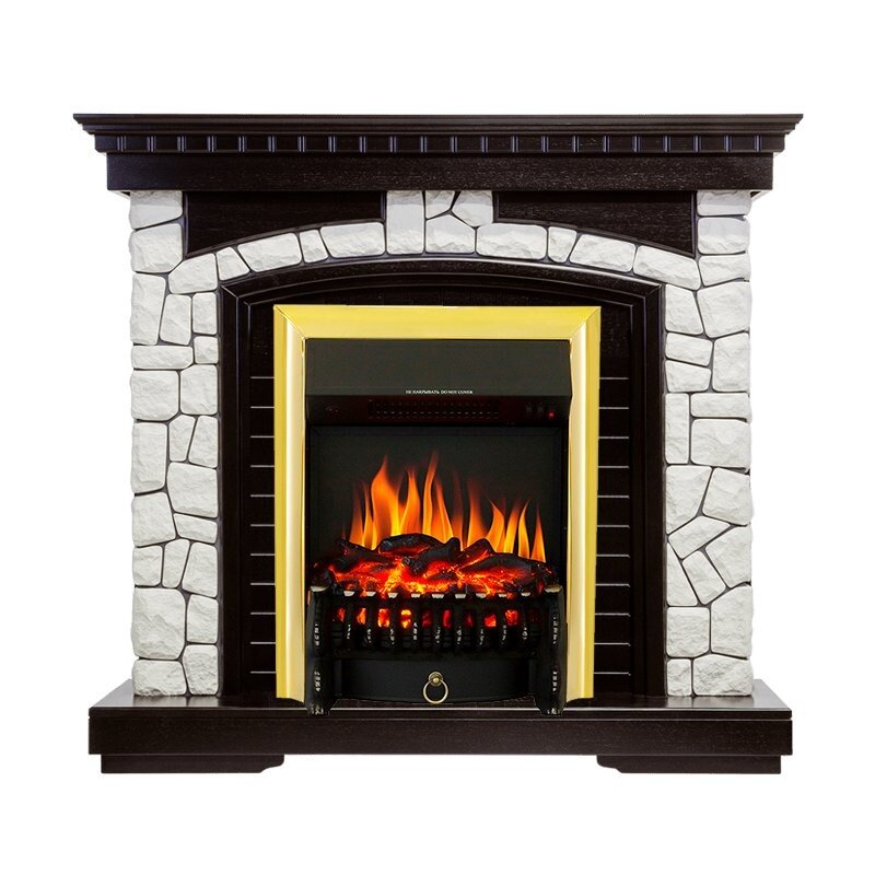 Каминокомплект Royal Flame Glasgow - Венге / Белый с очагом Fobos FX Brass фото 1 — Умный климат - Красноярск