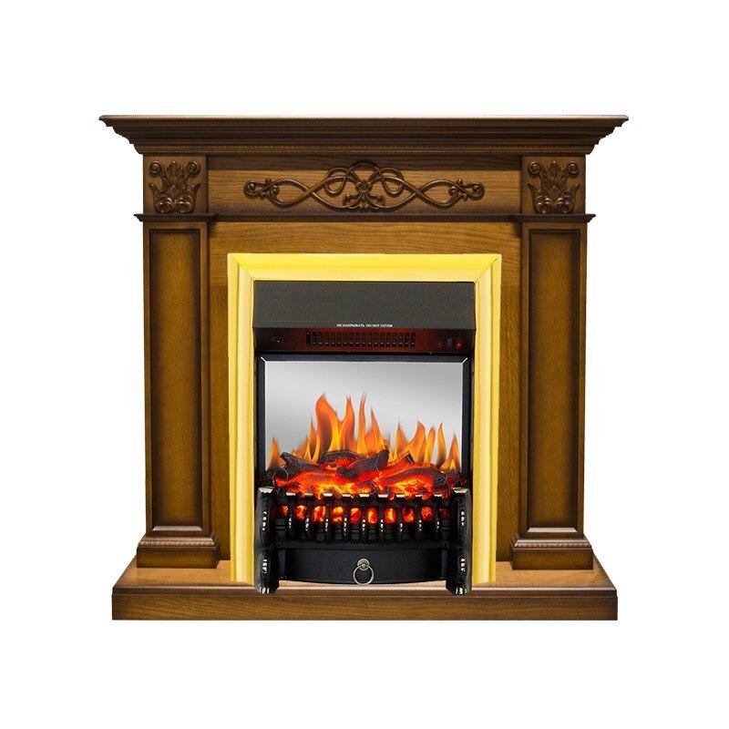 Каминокомплект Royal Flame Verona - Дуб антик с очагом Fobos FX M Brass фото 1 — Умный климат - Красноярск