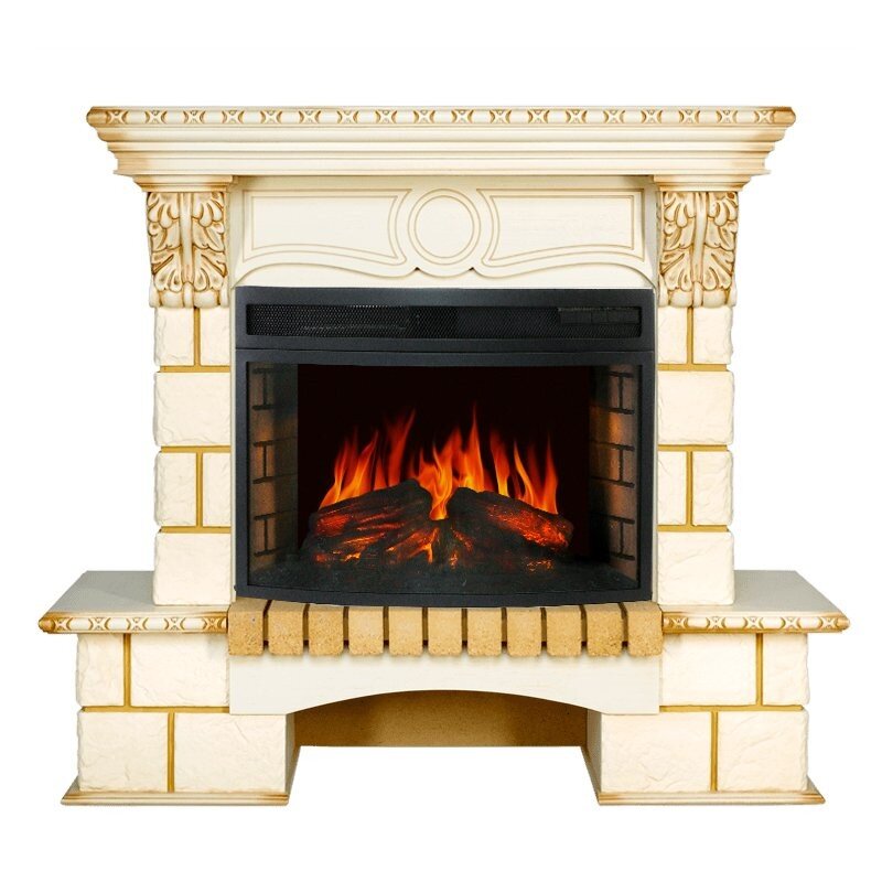 Каминокомплект Royal Flame Pierre Luxe - Шампань / Слонова кост с патиной очаг Dioramic 25 LED FX фото 1 — Умный климат - Красноярск