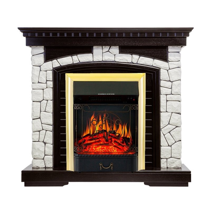 Каминокомплект Royal Flame Glasgow - Венге / Белый с очагом Majestic FX Brass фото 1 — Умный климат - Красноярск