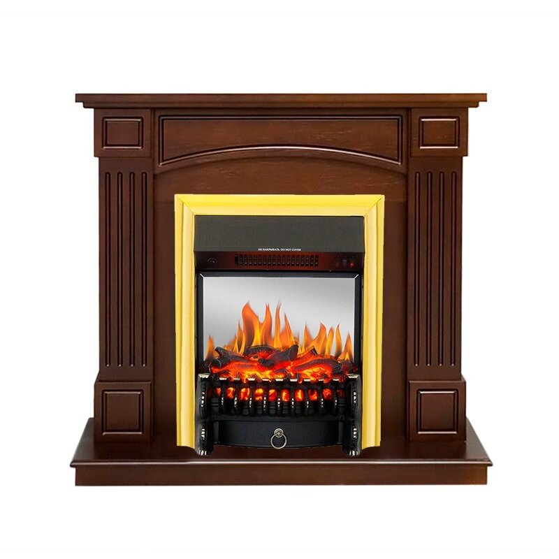 Каминокомплект Royal Flame Boston - Темный дуб (Высота 925см) с очагом Fobos FX M Brass фото 1 — Умный климат - Красноярск