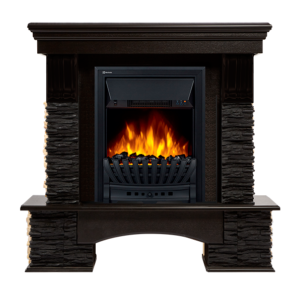 Портал Firelight Pietra Nuovo Classic сланец чёрный, шпон венге фото 1 — Умный климат - Красноярск
