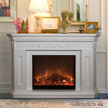 Электрокамин Гленрич Каролина Delux  белый &mdash; Умный климат - Красноярск