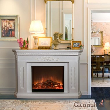 Электрокамин Гленрич Каролина Delux  белый &mdash; Умный климат - Красноярск