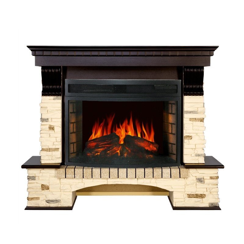 Каминокомплект Royal Flame Pierre Luxe угловой - Сланец / Темный дуб с очагом Dioramic 25 LED FX фото 1 — Умный климат - Красноярск
