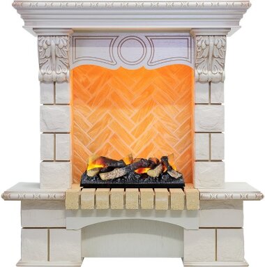 Каминокомплект Dimplex Pierre Luxe угловой - Слоновая кость / Шампань 975 Cassette 400 LNH-INT дрова — Умный климат - Красноярск