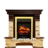 Каминокомплект Royal Flame Pierre Luxe угловой - Темный дуб / Сланец с очагом Fobos FX Brass фото 1 — Умный климат - Красноярск