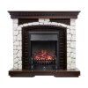 Каминокомплект Royal Flame Glasgow - Темный дуб / Белый с очагом Fobos FX Black фото 1 — Умный климат - Красноярск