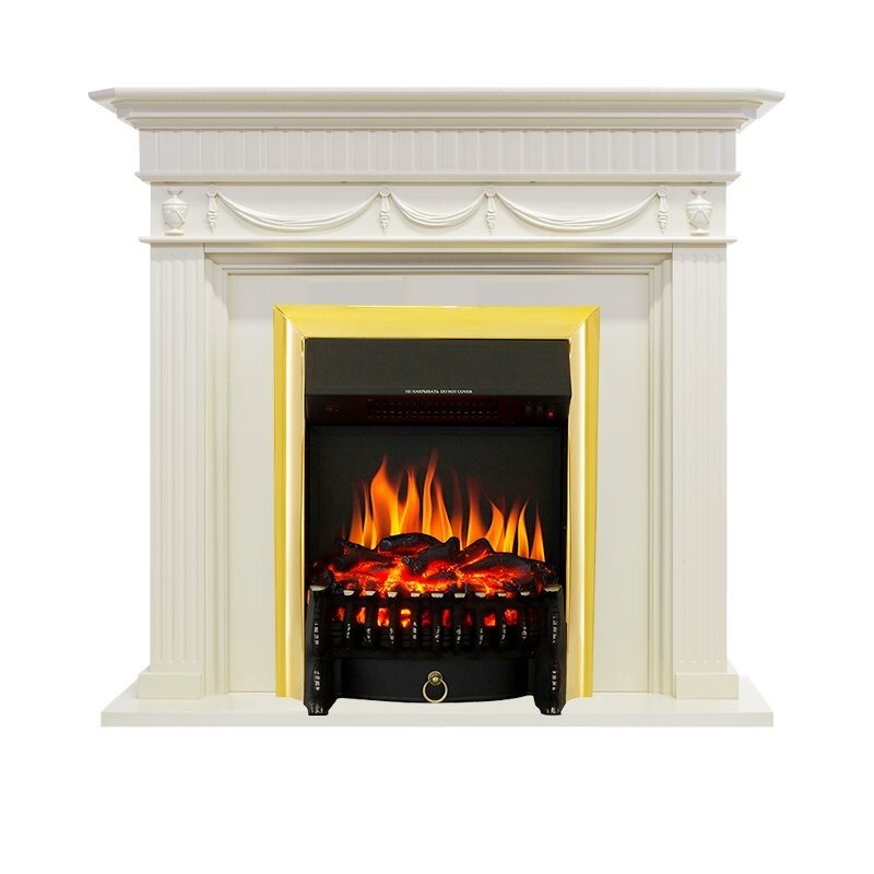 Каминокомплект Royal Flame Corfu - Слоновая кость с очагом Fobos FX Brass фото 1 — Умный климат - Красноярск