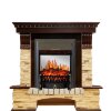 Каминокомплект Royal Flame Pierre Luxe угловой - Темный дуб / Сланец с очагом Fobos FX M Black фото 1 — Умный климат - Красноярск