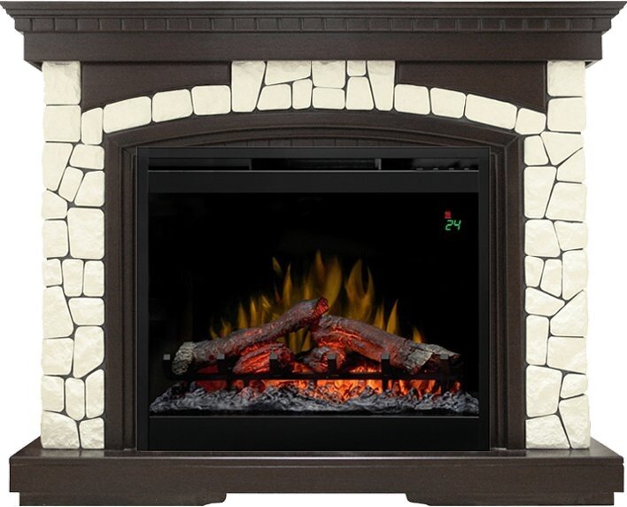 Каминокомплект Dimplex Glasgow - Темный дуб / Белый (Высота 1100мм) с очагом Symphony 26'' DF2624-L фото 1 — Умный климат - Красноярск