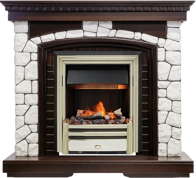 Каминокомплект Dimplex Glasgow - Темный дуб / Белый с очагом Cavendish фото 1 — Умный климат - Красноярск