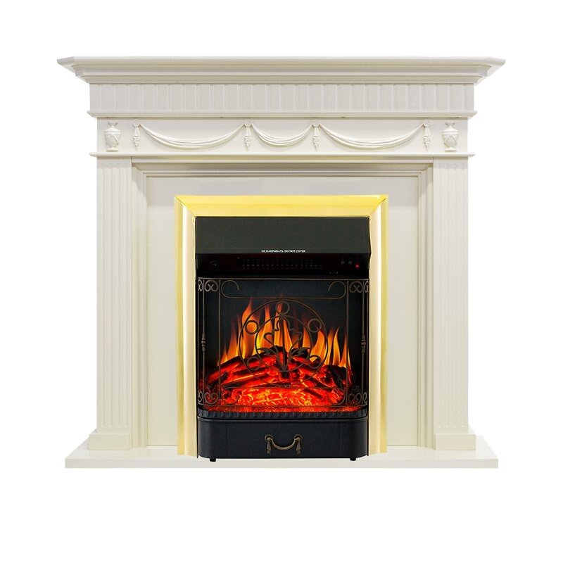 Каминокомплект Royal Flame Corfu - Слоновая кость с очагом Majestic FX Brass фото 1 — Умный климат - Красноярск
