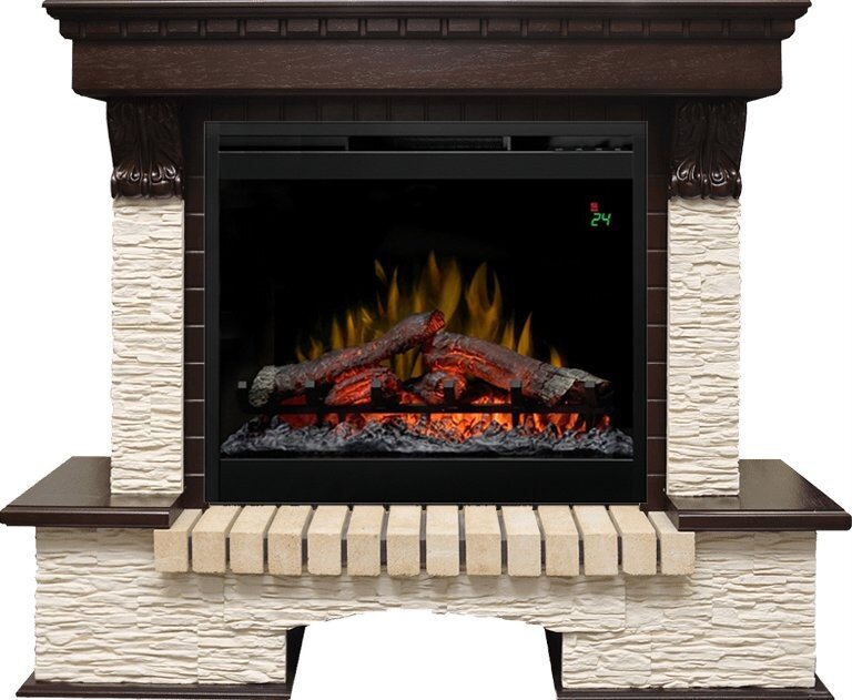 Каминокомплект Dimplex Pierre Luxe - Темный дуб / Сланец мелкий с очагом Symphony 26'' DF2624-L фото 1 — Умный климат - Красноярск