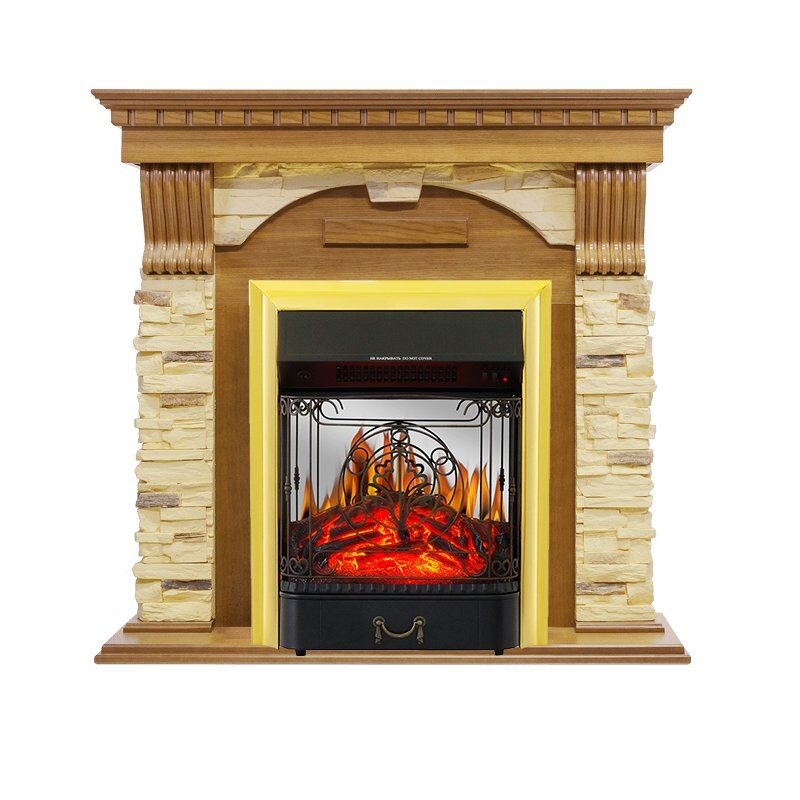 Каминокомплект Royal Flame Dublin -  Дуб / Сланец с очагом Majestic FX M Brass фото 1 — Умный климат - Красноярск