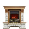 Каминокомплект Royal Flame Pierre Luxe - Дуб / Белый с очагом Aspen Gold фото 1 — Умный климат - Красноярск