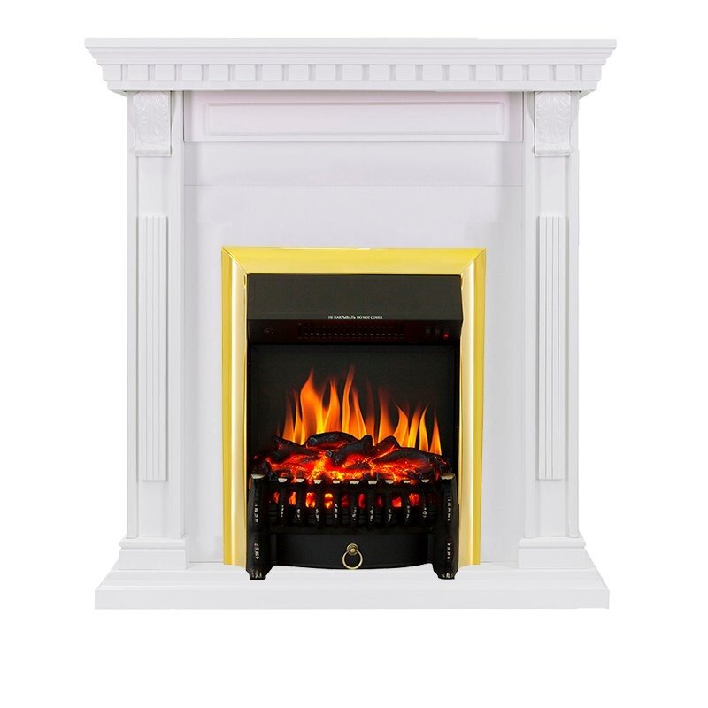 Каминокомплект Royal Flame Orlean - Белый с очагом Fobos FX Brass фото 1 — Умный климат - Красноярск