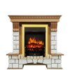 Каминокомплект Royal Flame Pierre Luxe - Дуб / Белый с очагом Fobos FX Brass фото 1 — Умный климат - Красноярск