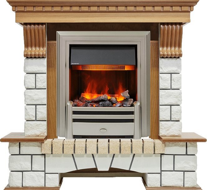 Каминокомплект Dimplex Pierre Luxe - Дуб / Белый с очагом Chesford фото 1 — Умный климат - Красноярск