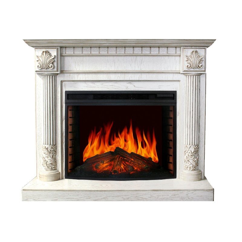 Каминокомплект Royal Flame Rodos - Белый дуб, патина золото с очагом Dioramic 33 LED FX фото 1 — Умный климат - Красноярск