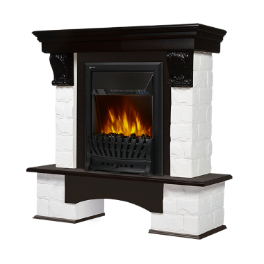 Портал Firelight Forte Classic камень белый, темный дуб — Умный климат - Красноярск